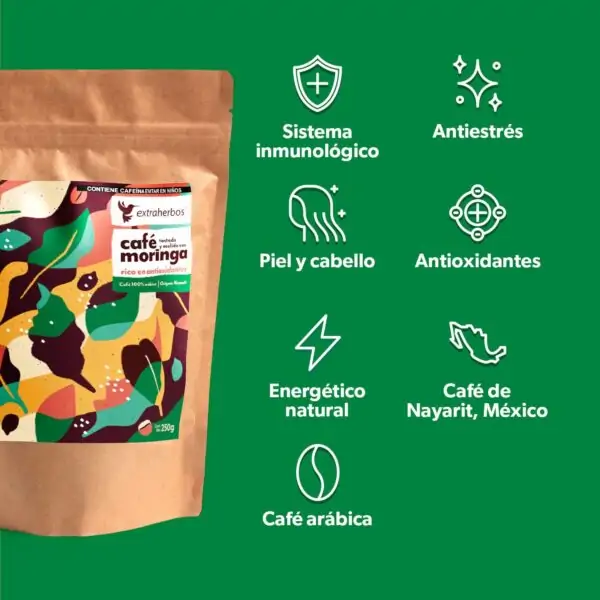 Café con Moringa Para Cafetera - Image 3