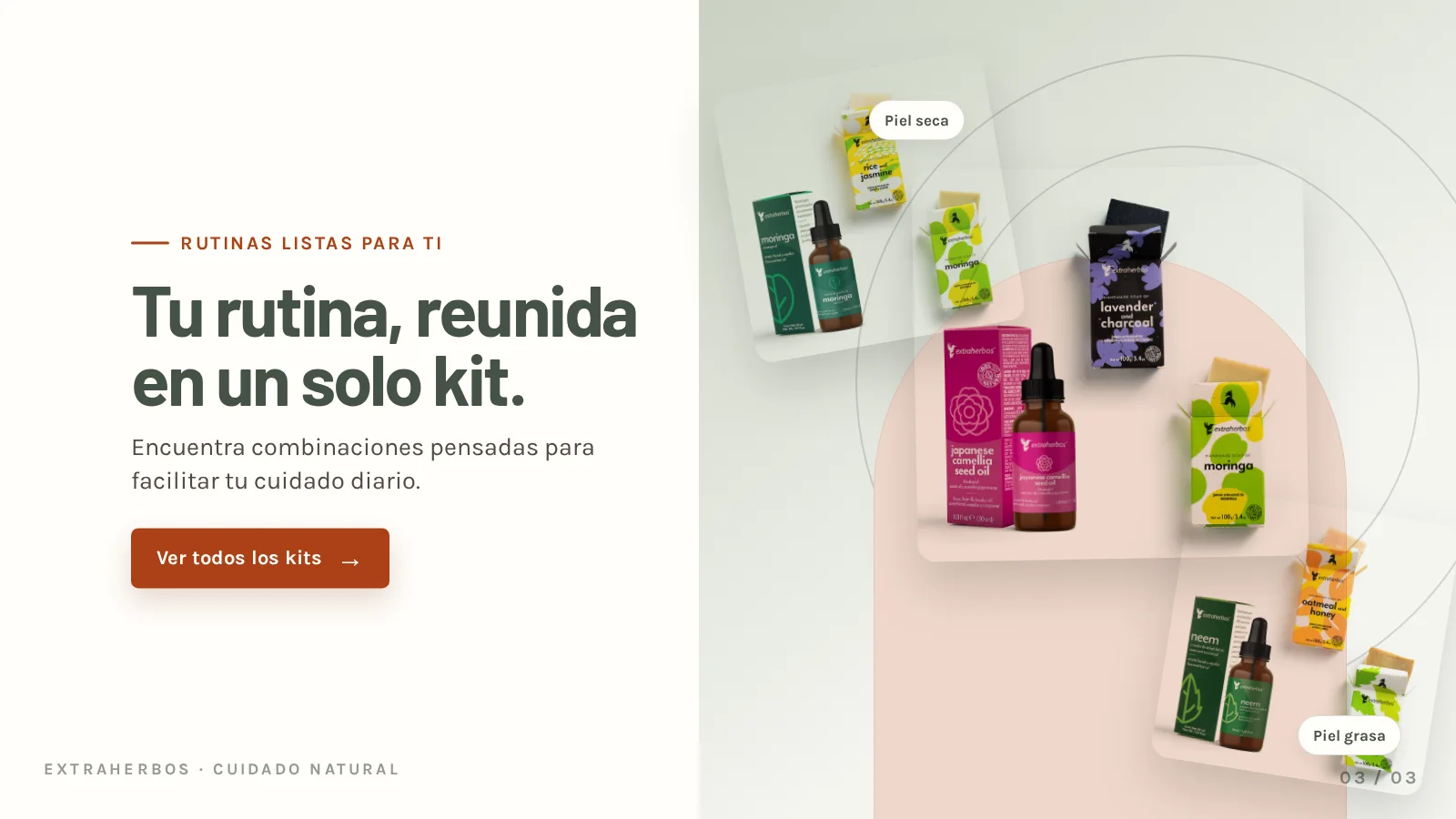 Kits Extraherbos para rutinas de cuidado facial